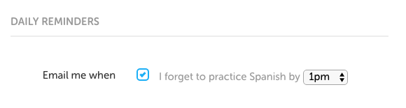 Duolingo daily reminder settings