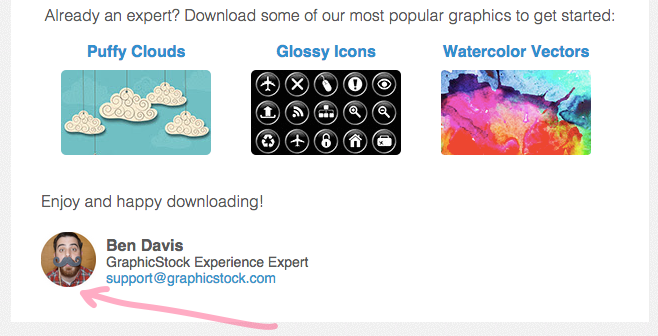 GraphicStock onboarding email signature