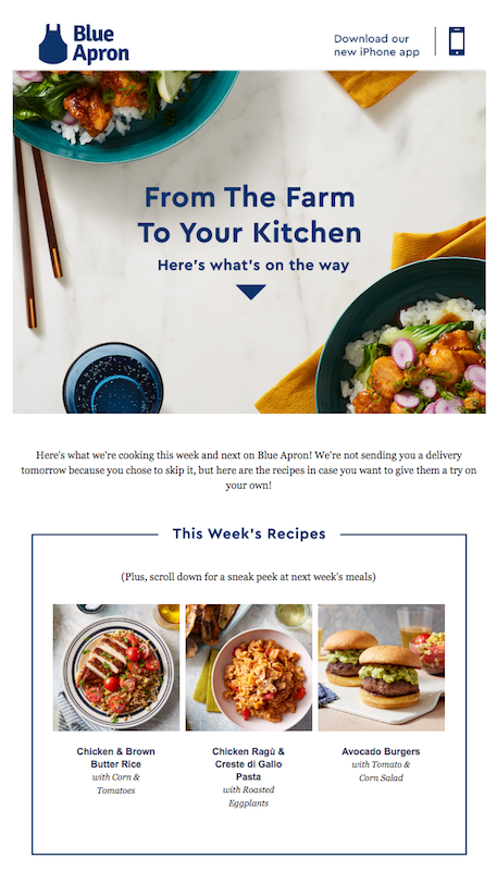 blue apron recipes last week