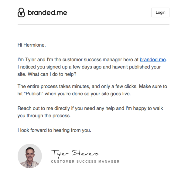 branded.me personal offer of help emails