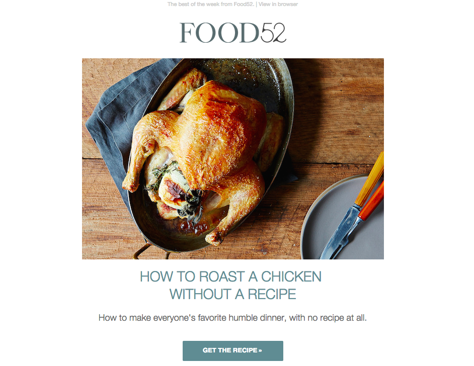 food52 email aesthetics example