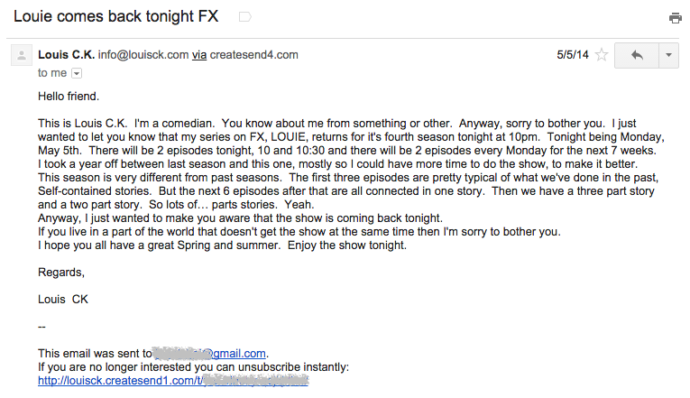 Louis CK's Latest Email Is a Fantastic Elegy to Comedy Clubs