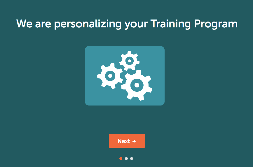 Lumosity "We are personalizing your training program."