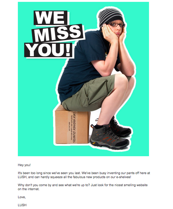 LUSH Winback We Miss You Email