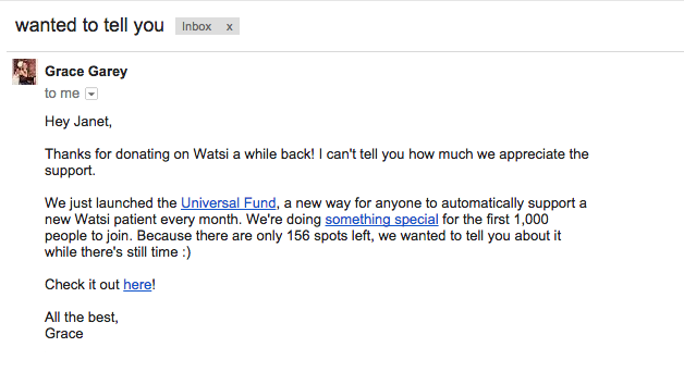 Watsi follow-up email