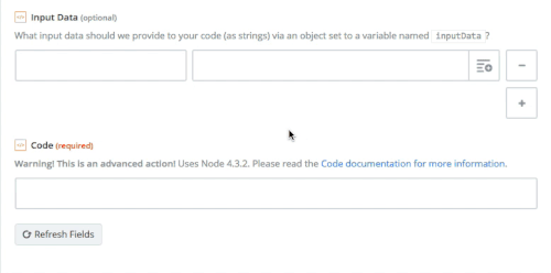 run Code by Zapier javascript to input data