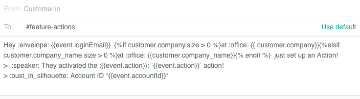 Slack Action composer