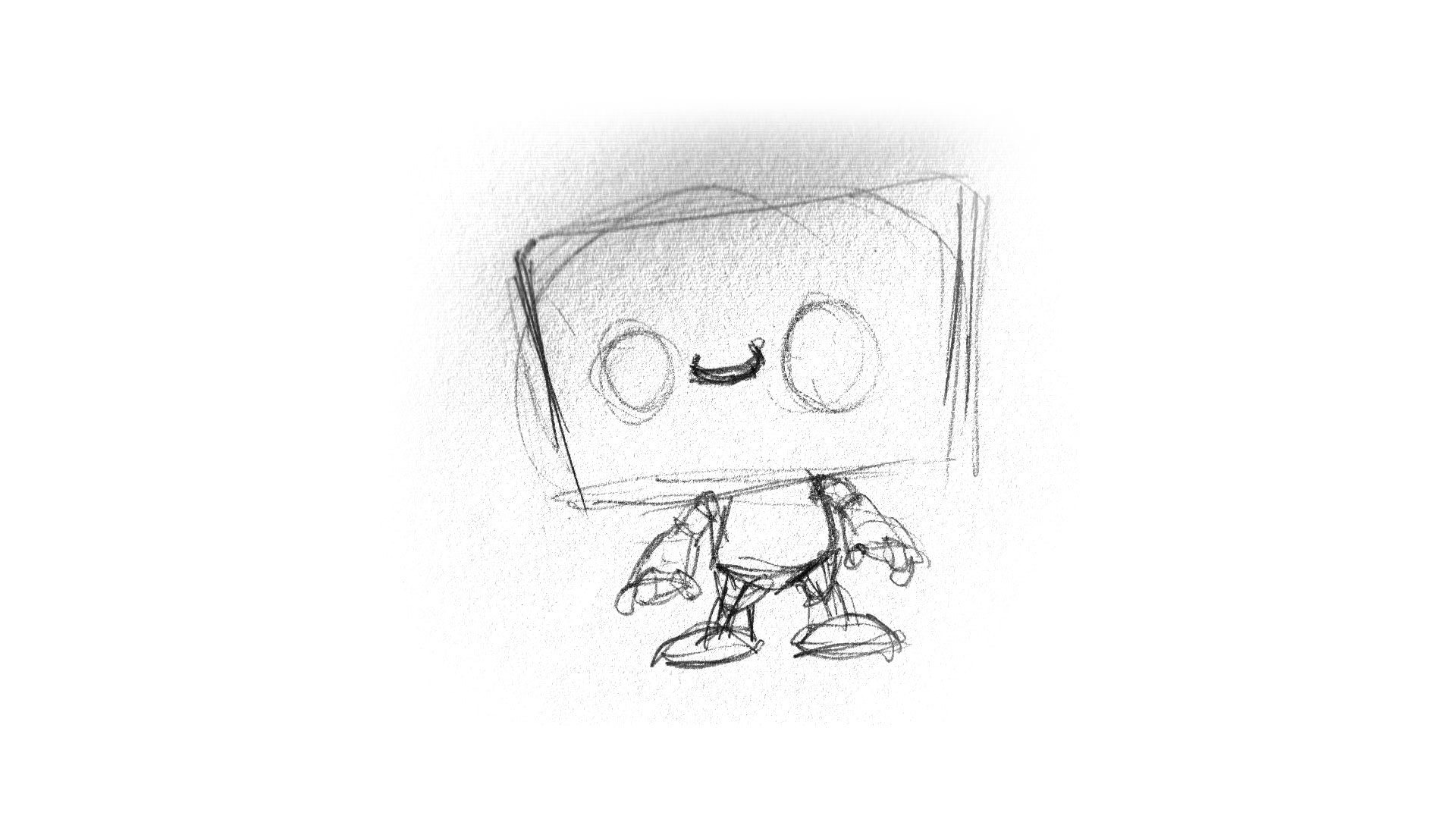 An early Customer.io robot mascot sketch.