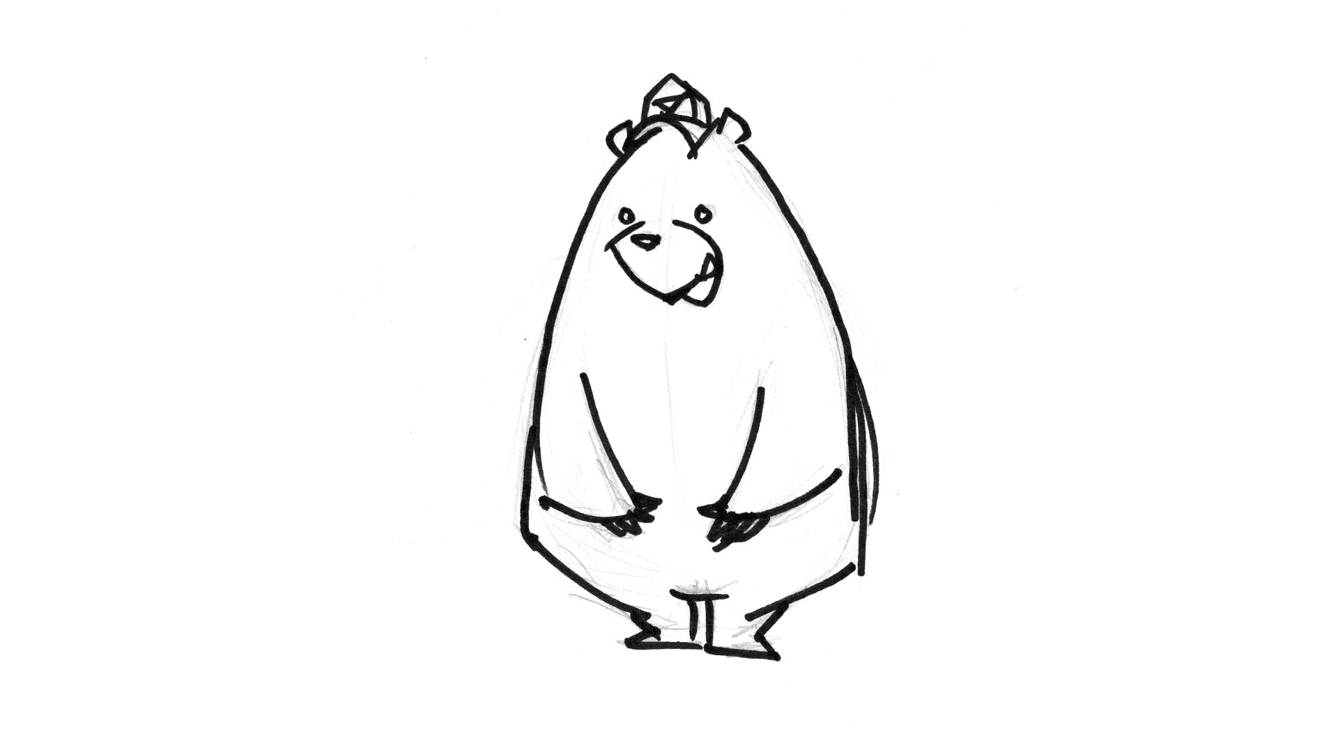 An early Customer.io bear mascot drawing.