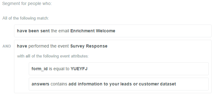 survey-based segment trigger
