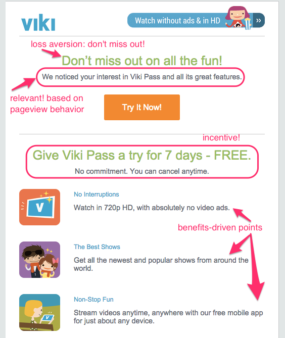 Viki upsell email